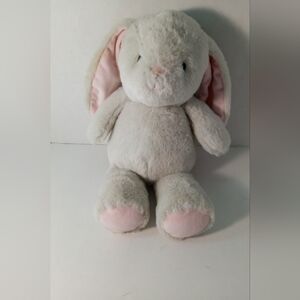 Kellytoy Grey Pink Bunny Rabbit Rattle Stuffed Animal Plush